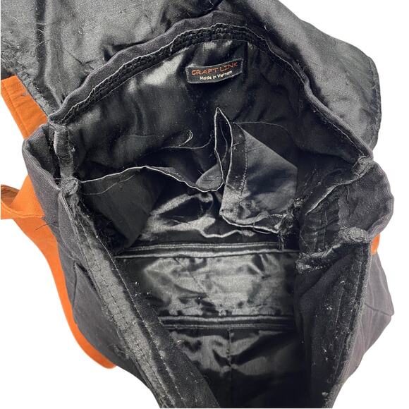 Craft Link Vietnam Orange Colorblock Embroidered Diamond Flap Messenger Bag - Picture 6 of 8